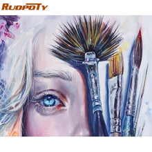 Load image into Gallery viewer, RUOPOTY Frame Amsterdam DIY Oil Painting By Number Landscape Calligraphy Painting Acrylic Paint On Canvas For Home Decor Artwork
