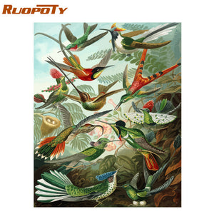 RUOPOTY Frame Diy Painting By Numbers Butterfly Animals Modern Wall Art Canvas Painting Acrylic Paint By Numbers For Home Decors