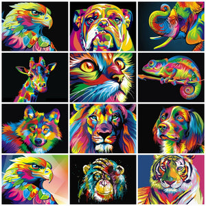 AZQSD Paints By Numbers Animals 50x40cm Pictures Oil Painting By Numbers Set Gift Coloring By Numbers Canvas Wall Set