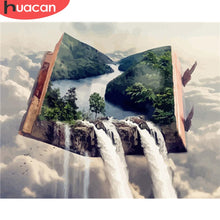 Load image into Gallery viewer, HUACAN Oil Painting By Numbers Waterfall Landscape Paint Canvas Coloring Picture Book HandPainted Home Decoration
