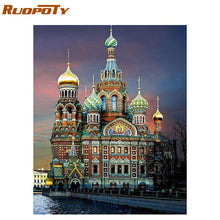 Load image into Gallery viewer, RUOPOTY 60x75cm Castle Frame Diy Painting By Numbers Landscape Acrylic Paint By Number Wall Art Picture Handpainted For Home Art
