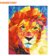 Load image into Gallery viewer, CHENISTORY Pre-Framed Lion DIY Painting By Numbers Animal Modern Wall Art Picture Acrylic Paint On Canvas For Home Decor Artwork
