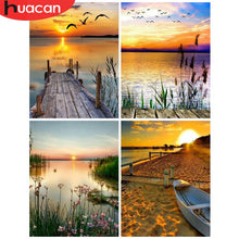 Load image into Gallery viewer, HUACAN Paint By Numbers Sunset Landscape Drawing On Canvas HandPainted Picture Art Kits DIY Gift Home Decoration
