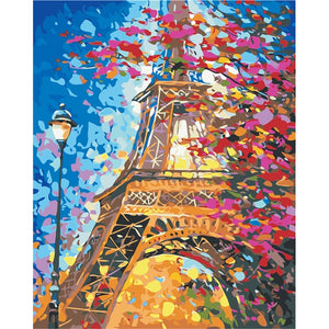 Canvas painting Tower Landscape Diy Painting By Numbers Modern Wall Art Picture Unique Gift Acrylic Paint By Numbers Home Arts