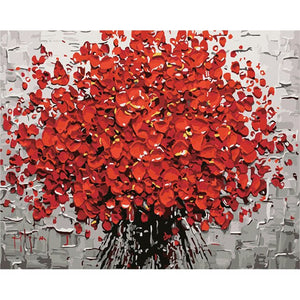 GATYZTORY Frame Red Flower Diy Digital Painting By Numbers Acrylic Paint Abstract Modern Wall Art Canvas Painting For Home Decor