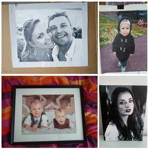 Customized Photo Oil Drawing Canvas Pictures Portrait Kits Wedding Family Children Photos DIY Gift