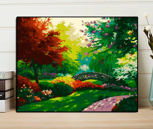 Oil paint painting by numbers diy picture drawing coloring on canvas painting by hand wall paint by number landscape