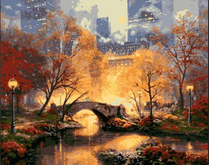 Oil paint painting by numbers diy picture drawing coloring on canvas painting by hand wall paint by number landscape