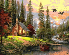 Load image into Gallery viewer, Oil paint painting by numbers diy picture drawing coloring on canvas painting by hand wall paint by number landscape
