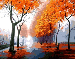 Oil paint painting by numbers diy picture drawing coloring on canvas painting by hand wall paint by number landscape