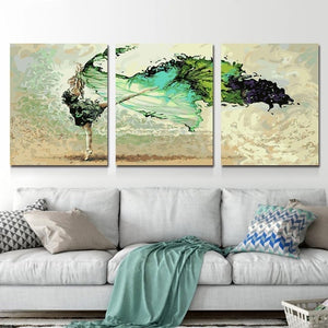 DIY Oil Painting by Numbers Trees Leaves Triptych Pictures Animal Abstract Paint Wall Sticker Coloring Landscape Gift Home Decor